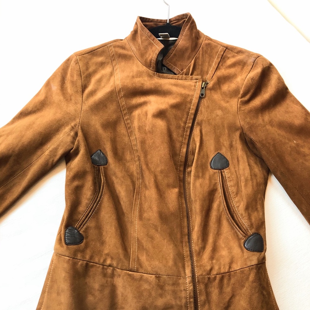 Diane von Furstenberg caramel suede jacket sz2